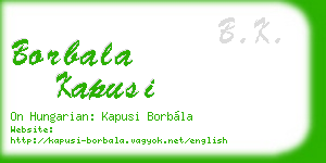borbala kapusi business card